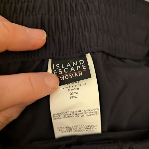 Island Escape Women’s Plus Size 18W Black Swim Board Shorts Lace Up Front #A23 - Picture 3 of 4